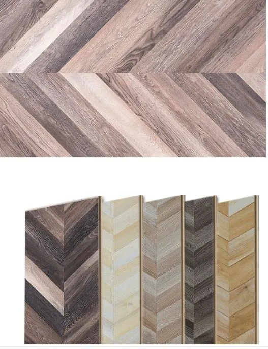 Herringbone Fishbone Wood Spc Flooring with Brushed Smooth Surface Oak