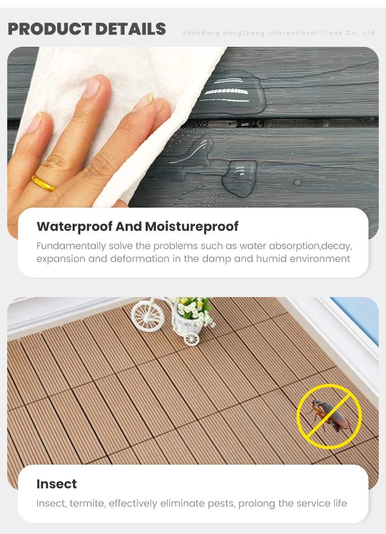 European Brushed Smooth WPC Flooring Wood Plastic Composite Outdoor Decking