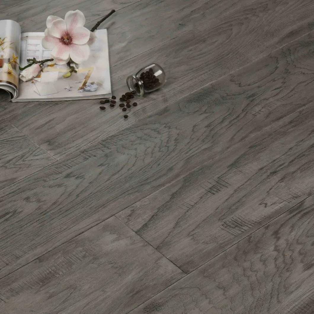 Grey Color with Glazed Finish Hickory Timber Engineered Hardwood Flooring